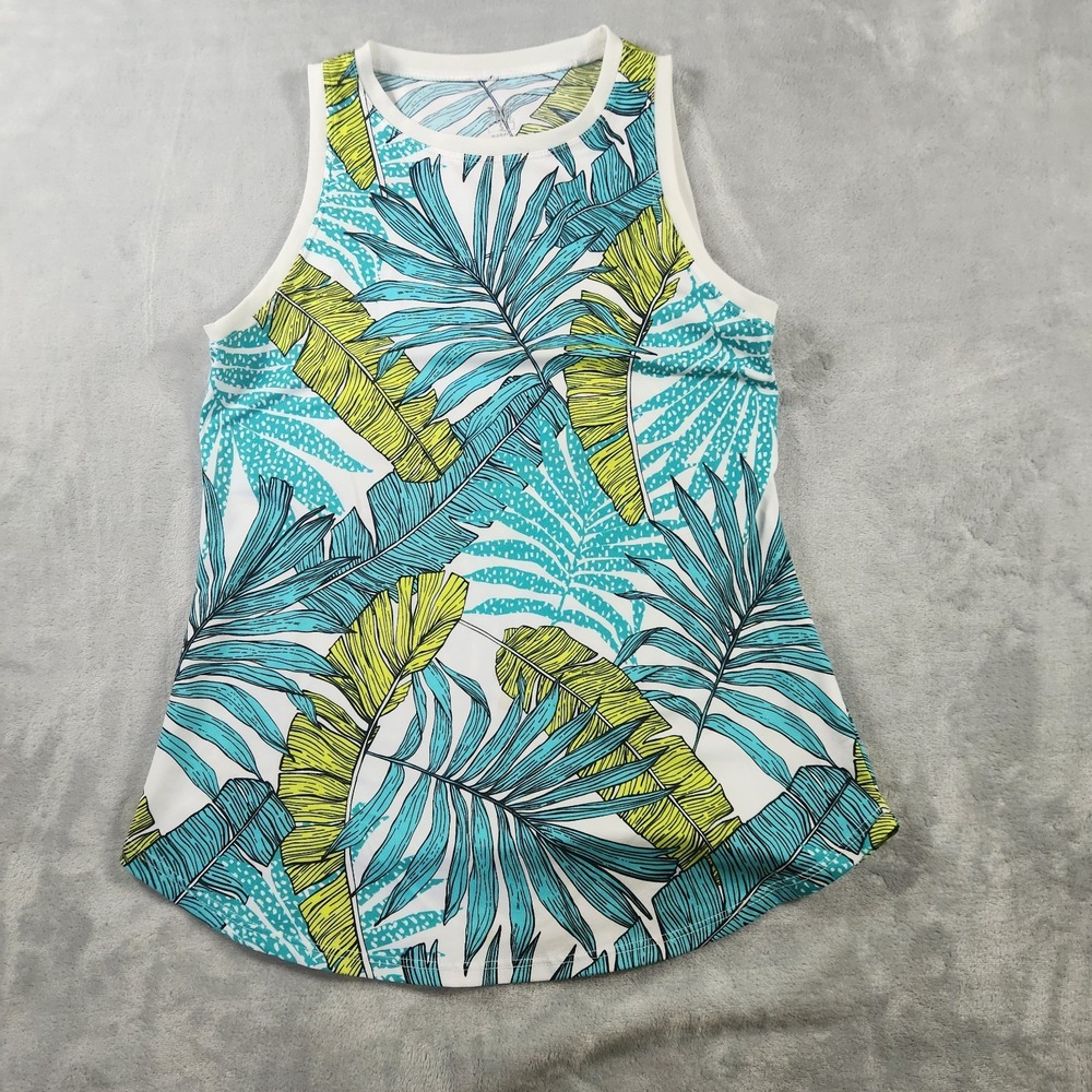 Tail Sleeveless Tank Top Performance Golf Tennis Palm Print Women's S